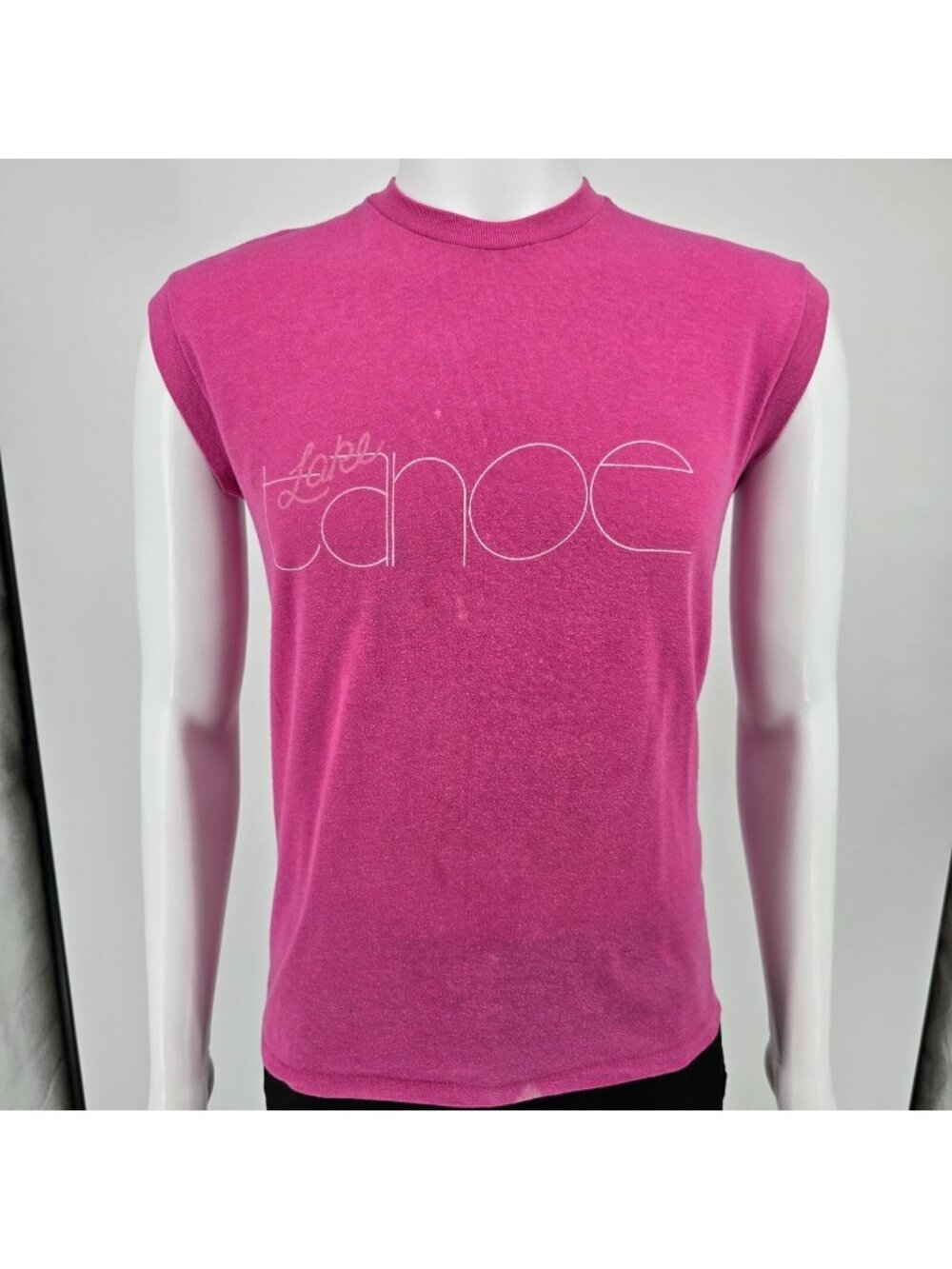 Vintage 1980s Lake Tahoe Tourist Pink Sleeveless Muscle Tank Top (S/M)